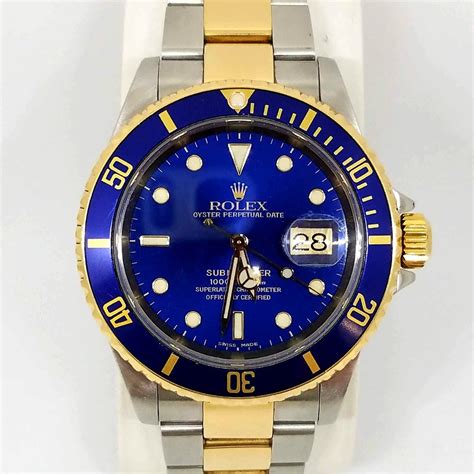 rolex blue submariner oyster watch|Rolex Submariner blue two tone.